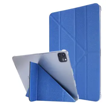 

For Apple IPad Pro 11 2020 2 Th Generation Case Silk Three-fold Bracket Anti-fall PU Leather PC Back Cover for IPad Pro11 Funda