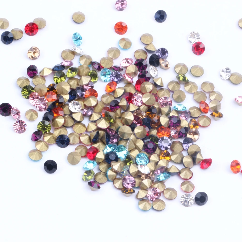 beadsland Flat Back Crystal Rhinestones Round Gems for Nail Art and Craft  Glue Fix,Black Diamond (2.7-2.8mm) SS10/1440pcs