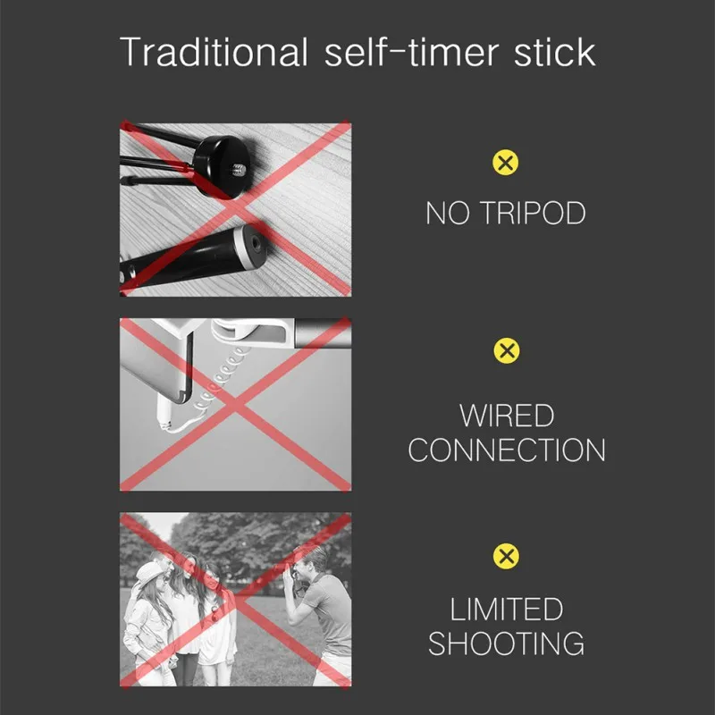 Селфи-палка со штативом Selfiestick для телефона и смартфона, многофункциональный штатив для камеры, селфи-палка, водонепроницаемая для камеры GoPro s