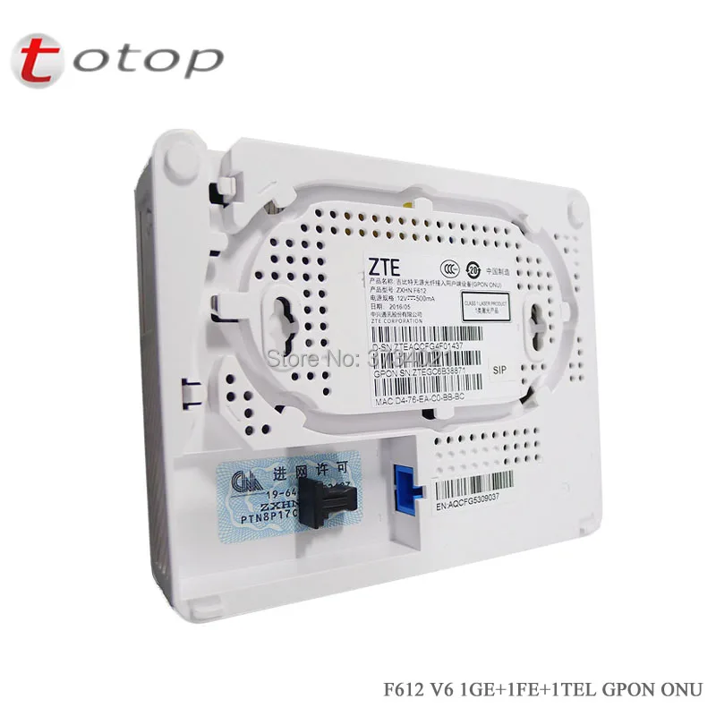 Orinigal ZTE F612 GPON ONU 1GE + 1FE ethernet 1 голосовой оптический сетевой терминал V6 версия