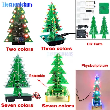 

Colorful 3D Rotatable Flash Christmas Tree Parts Kit Diy Red Green Color Three Color Seven Color LED Light Circuit Board Module