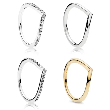 

Flashing 925 Silver Ring V-shaped Wish Bone Sterling Silver Ring Water Drop Personality Couple Pair Ring