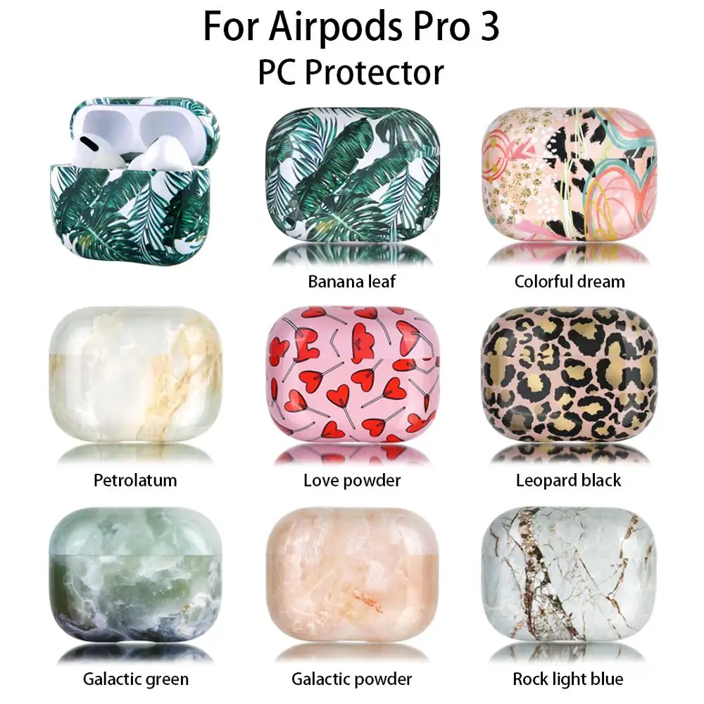 

Luxury case for Apple airpods pro PC protector earphone accessories cover for air pods 3 marble grain Prevent scratching fall