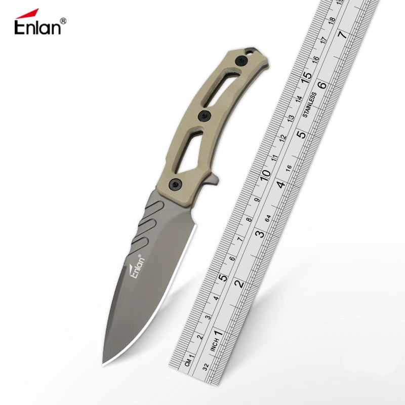 Нож Enlan EG003 с фиксированным лезвием тактический резец ажурной ручкой G10 для