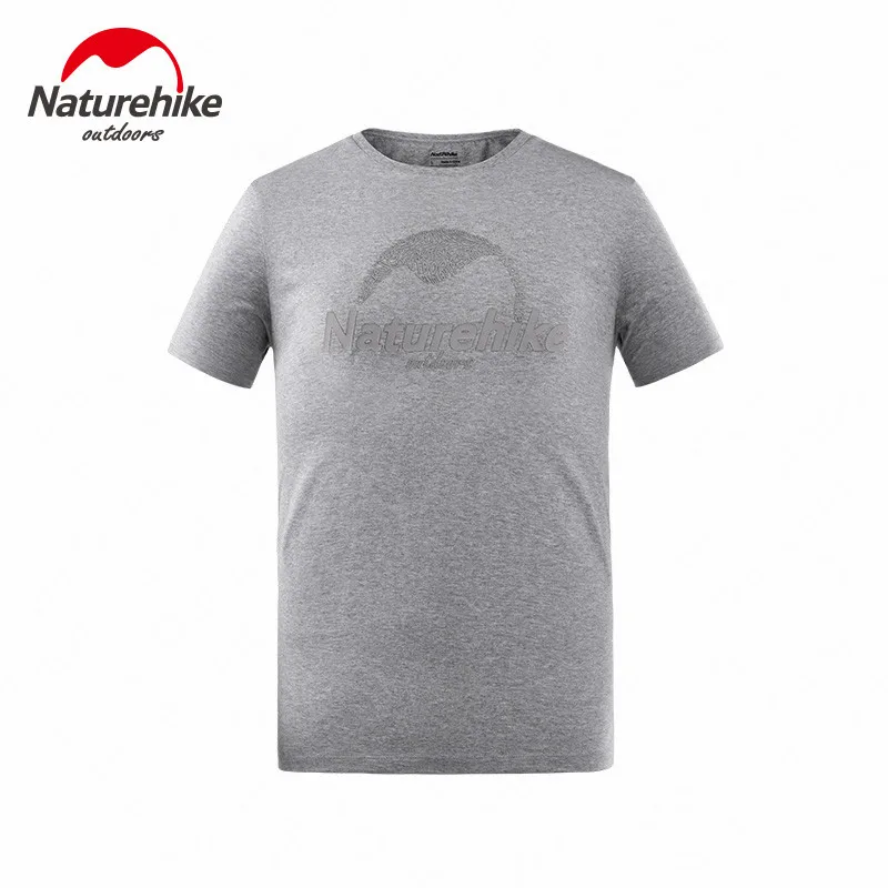 Naturehike уличная футболка унисекс Спортивная Беговая походная Футболка Топ для кемпинга Летний набор носков до лодыжек с коротким рукавом для отдыха - Цвет: Brand Logo-Grey