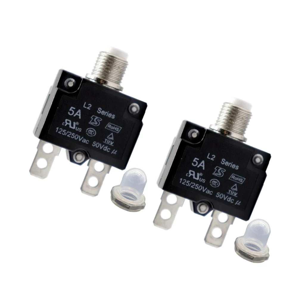 2x 5Amp Кнопка ручной сброс тепловой выключатель перегрузки|Аксессуары для