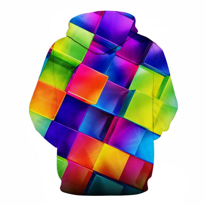 Creative color stereo jelly 3D digital print hoodie autumn men fashion hot hooded shirt menwomen fashion pocket hooded pullover