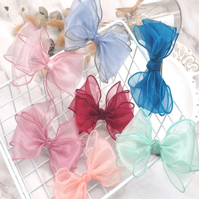 

Colored Yarn Children's Hairpin Super Large 3 Layer Bow Sequins Love Child Kids Hair Clips Baby Babies Girls Hair Accessories