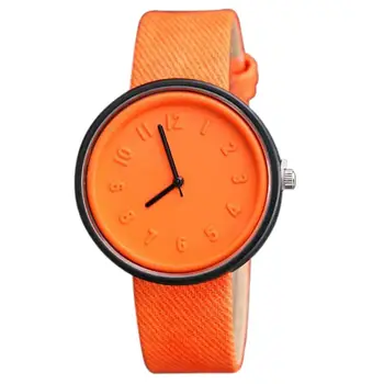 

Couples Solid Color Arabic Numerals Round Dial Cloth Band Analog Quartz Watch New Fashion watch for lovers