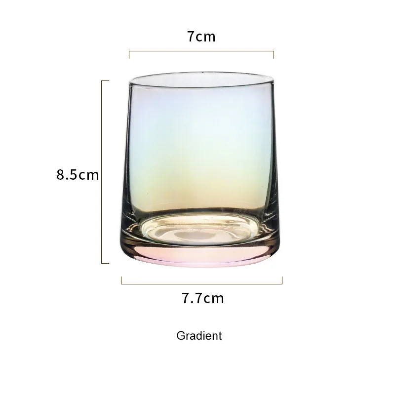Dazzle Colorful Glass Wine Cup Transparent Glass Coffee Cup Milk Whiskey Tea Beer Steins Cup for Club Bar Drinkware - Цвет: T3