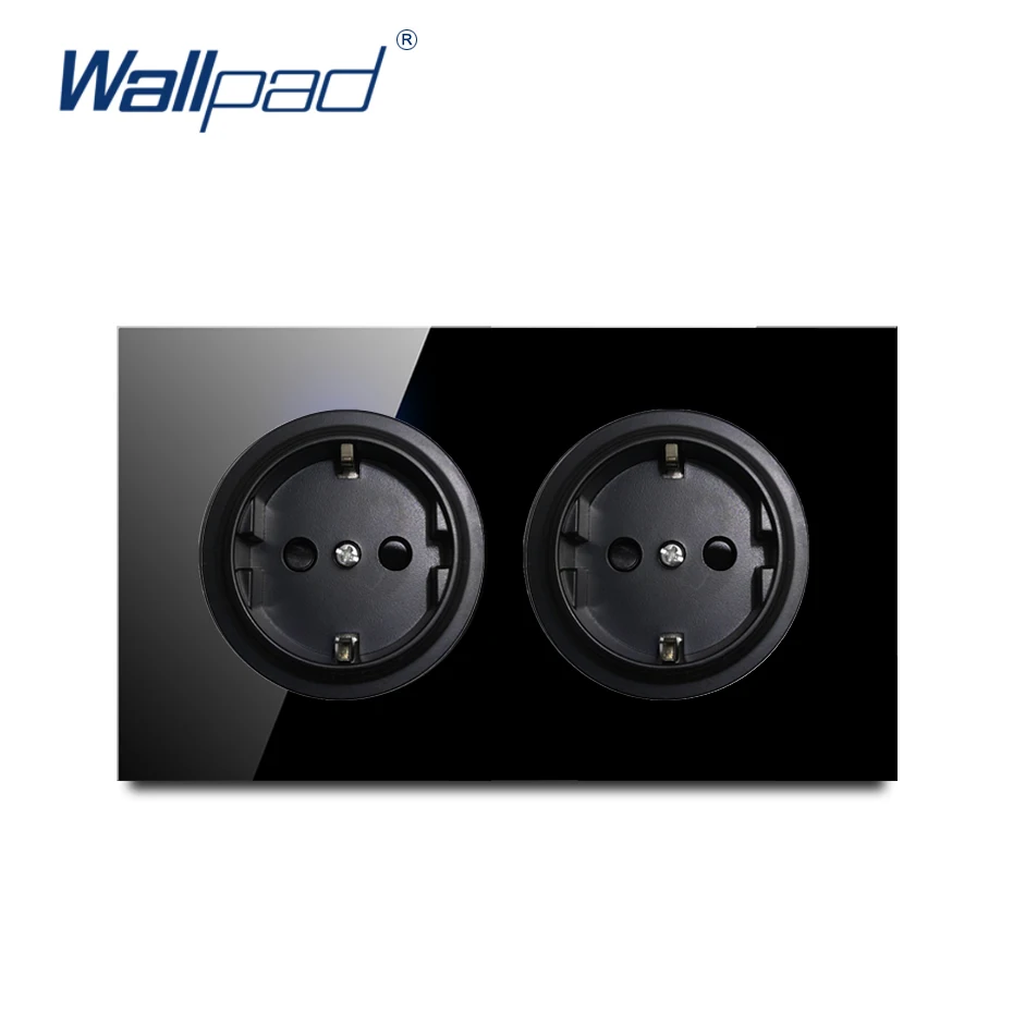 Двойная Европейская немецкая настенная розетка Wallpad прозрачная закаленная