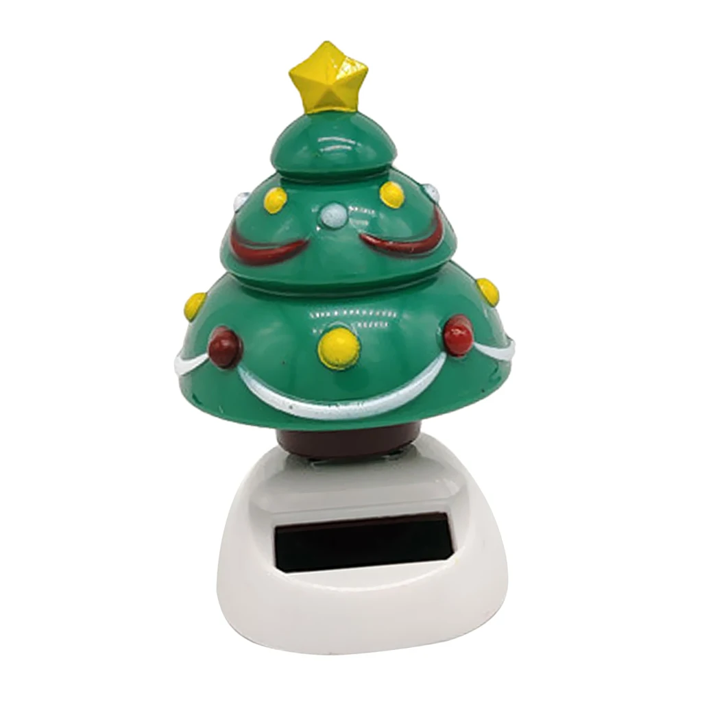 Solar Powered Dancer Toy Bobbing Christmas Tree Car Auto Home Decoration