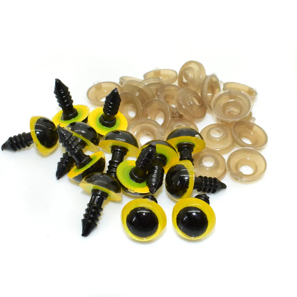 6-14mm Black Plastic Safety Eyes for DIY Crochet Doll Decoration DIY Craft  Kit Plush Toy Soft Toy Doll Eyes Accessories 100Pcs