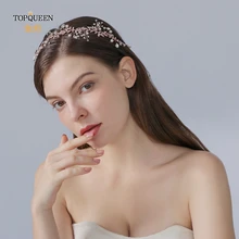 TOPQUEEN, HP233-RG, свадебная тиара, головные уборы для невесты, свадебные Стразы, ободки для невесты, розовое золото, свадебные волосы
