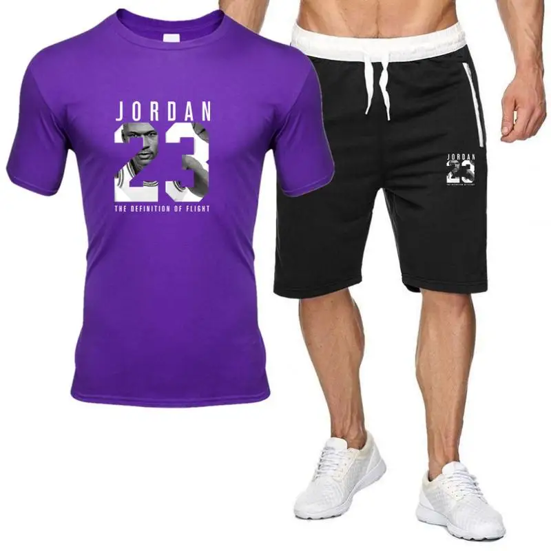 2 חתיכה להגדיר גברים תלבושות ירדן 23 חולצה הקיץ קצרים סט אימונית גברים ספורט חליפת ריצה טרנינג כדורסל ג 'רזי