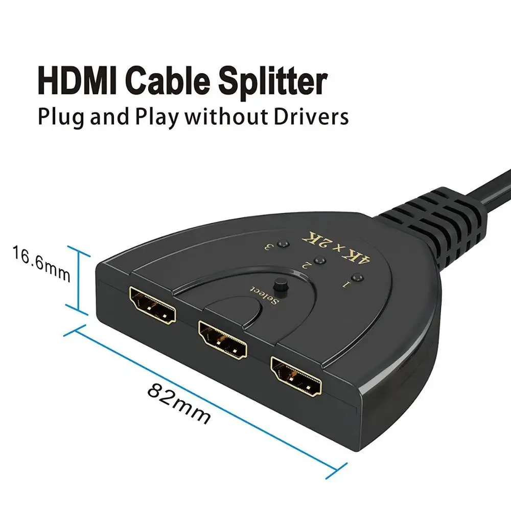 HDMI коммутатор 3 порта 4K HDMI коммутатор 3x1 переключатель сплиттер с косичкой кабель Sup порт s Full HD 4K 1080P 3D плеер для PS4 HDTV Xbox