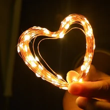 Светильник s Рождественский наружный светодиодный светильник s 2 м 3 м 5 м 10 М медный провод праздничный светильник ing сказочная гирлянда Питание от батареи свадебный светильник