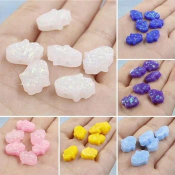 

10pcs Imitation Opal Bracelet Earring Resin Charms Beaded Hamsa Hand Necklace Pendant Accessory DIY Charm Jewelry Make
