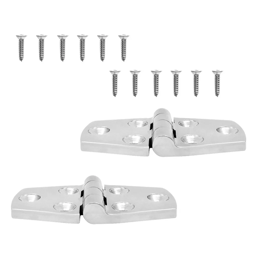 2x Stainless Steel Marine Boat Caravan Yacht Door Hatch Cabin Hinge Strap