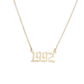 

Birth Year Number Necklaces & Pendants Gold Stainless Steel Chain Pendant Necklace Fashion Jewelry 2019