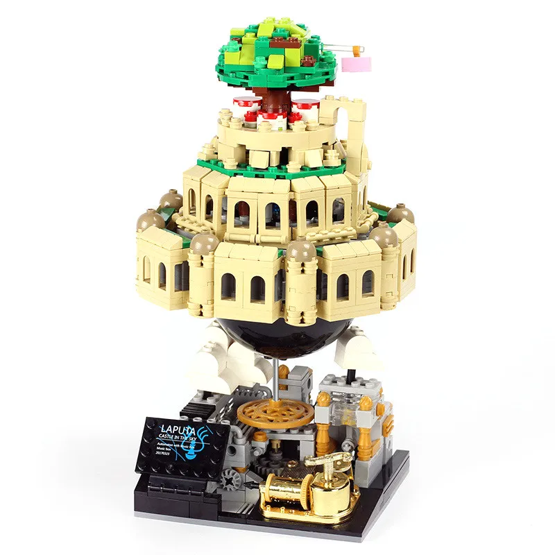 05001 1179 шт строительные блоки игрушки XB-05001 Moc Laputa: замок в небе кирпичи с Подарочная музыкальная шкатулка для детей игрушка