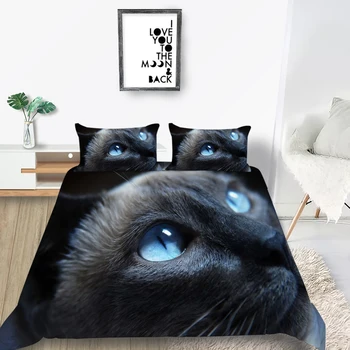 

Elegant Cat Bedding Set King Mysterious Lifelike Fantasy 3D Duvet Cover Queen Twin Full Single Double Unique Design Bed Set