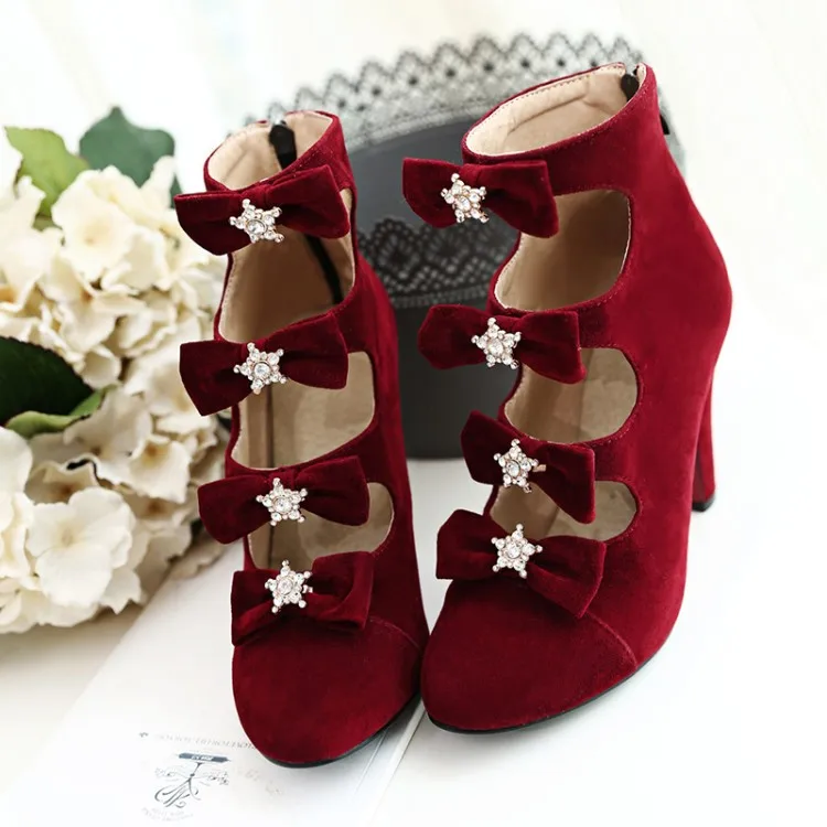 

Big Size 9 10 17 boots women shoes ankle boots for women ladies boots shoes woman winter Solid color round head back zipper heel