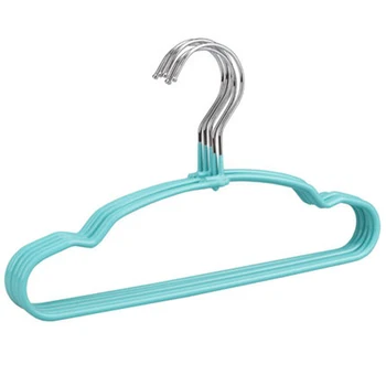 

30cm 20pcs/lot Plastic Clothes Hangers Non-slip Baby Hanger PVC Coating Hanger for Children Bold Metal Kid's Clothing Rack