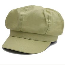 HT2643 береты винтажные однотонные простые Восьмиугольные кепка газетчика для мужчин женщин Весна Осень художника шляпа ретро хлопок женщин берет шляпа