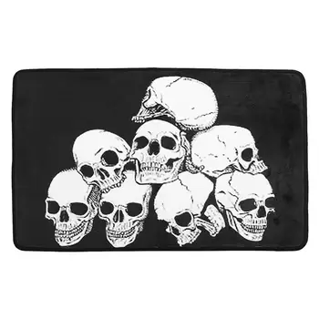 

Halloween Skull Pattern Bathroom Mat Anti-slip Foot Pad Shower Room Ground Mat 50*80CM