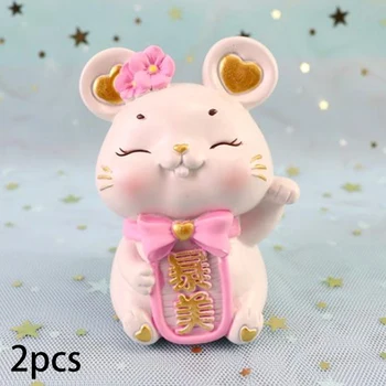 

Decoration Ornament Lucky Synthetic Resin Mouse Rat Figurine Miniature