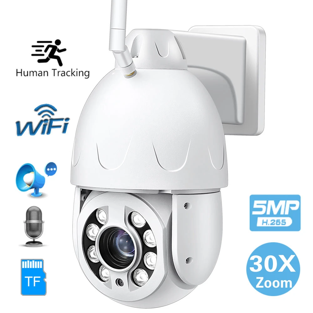 CÁMARA DE SEGURIDAD DE exteriores, IP inalámbrica PTZ con WIFI, domo de velocidad, Pan Tilt, red de vigilancia IR, Audio P2P, TF|Cámaras de vigilancia| - AliExpress