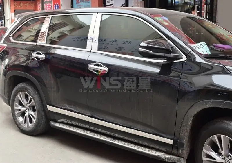 Двери из нержавеющей стали края крышки стойки зеркала для Toyota Highlander Kluger аксессуары SUV