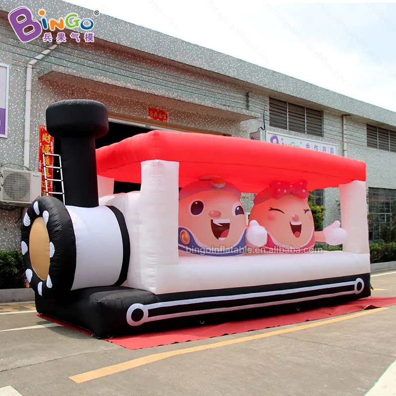 Изысканный восхитительный 6x3,1 метров надувной мультяшный поезд с освещением для украшения мероприятий на открытом воздухе/надувные игрушки поезд