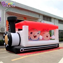 Изысканный восхитительный 6x3,1 метров надувной мультяшный поезд с освещением для украшения мероприятий на открытом воздухе/надувные игрушки поезд