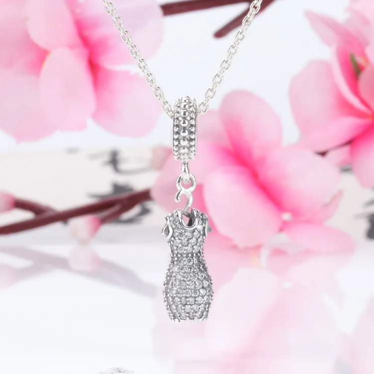 

Original 925 Sterling Silver Charm New Dazzling Dance Skirt Pendant Fit Pandora Women Bracelet & Necklace Diy Jewelry