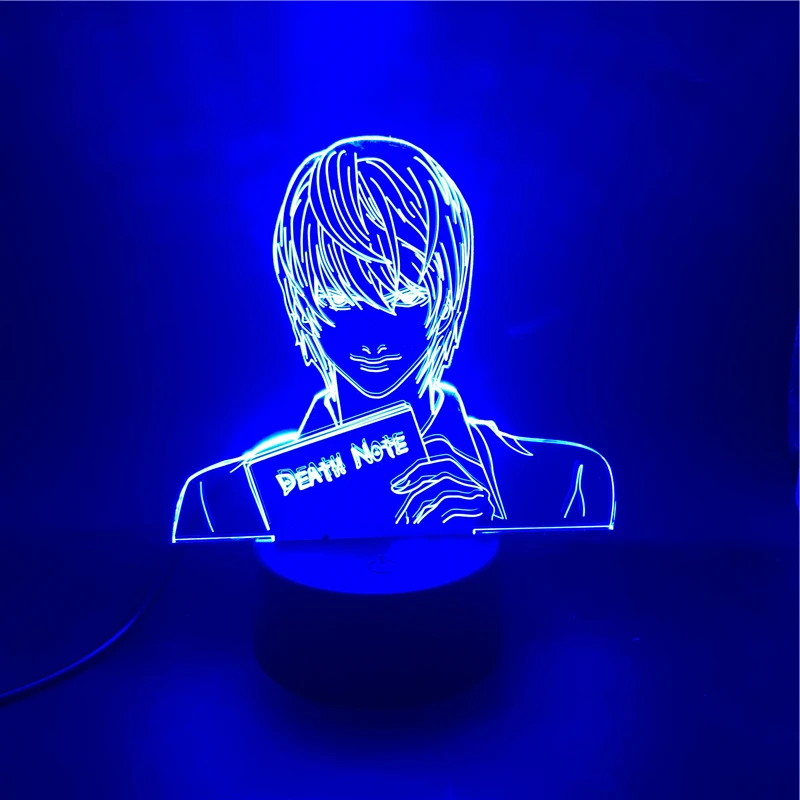 Japanese DEATH NOTE LED 3D Light Yagami Light Figure LED Anime Night Light for Children Gifts Bedroom Table Decorative Lamp Toys