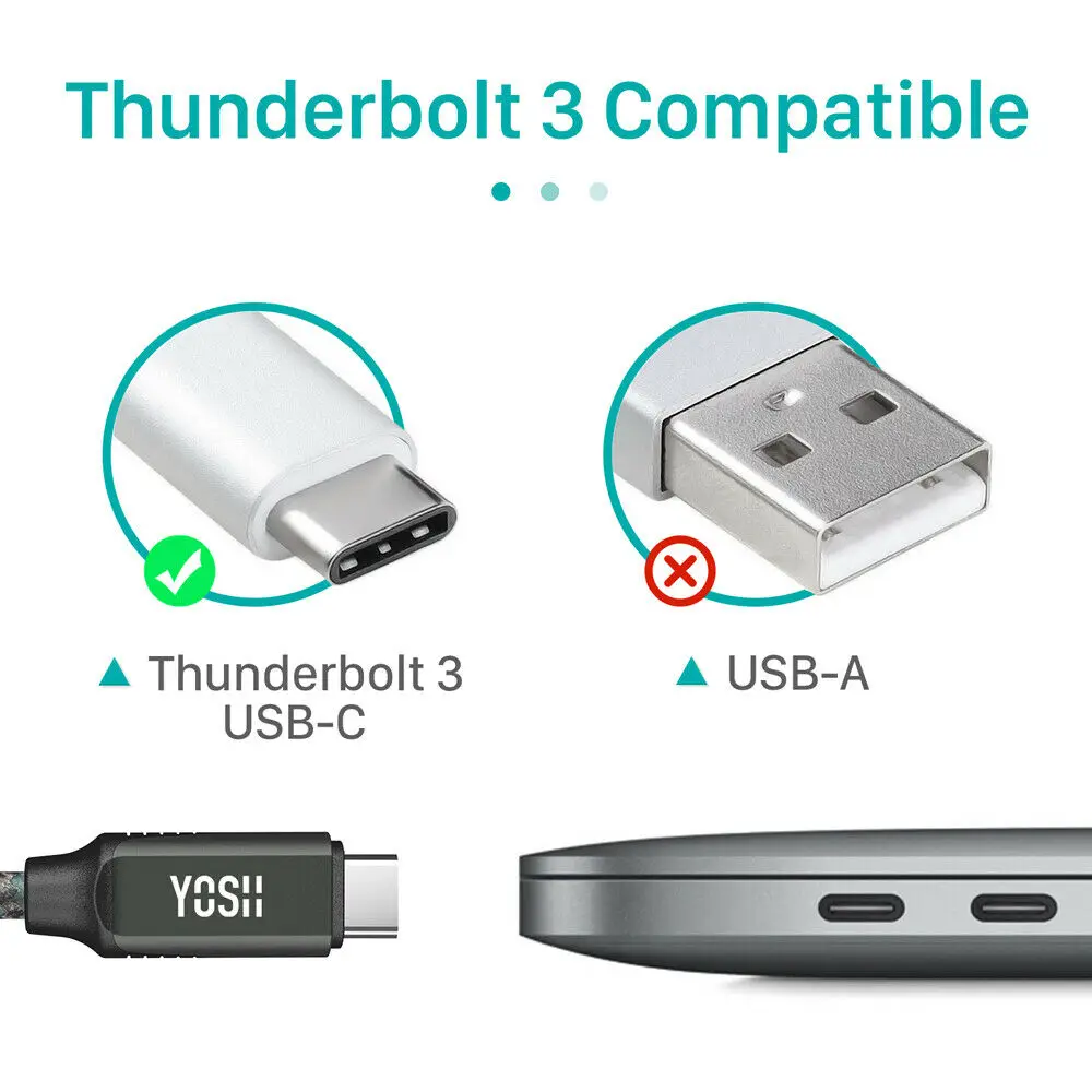 YOSH USB C Thunderbolt 3-4 K HDMI адаптер для MacBook Pro/Air, Dell XPS15, huawei MateBook 13, 4K60HZ HD экран