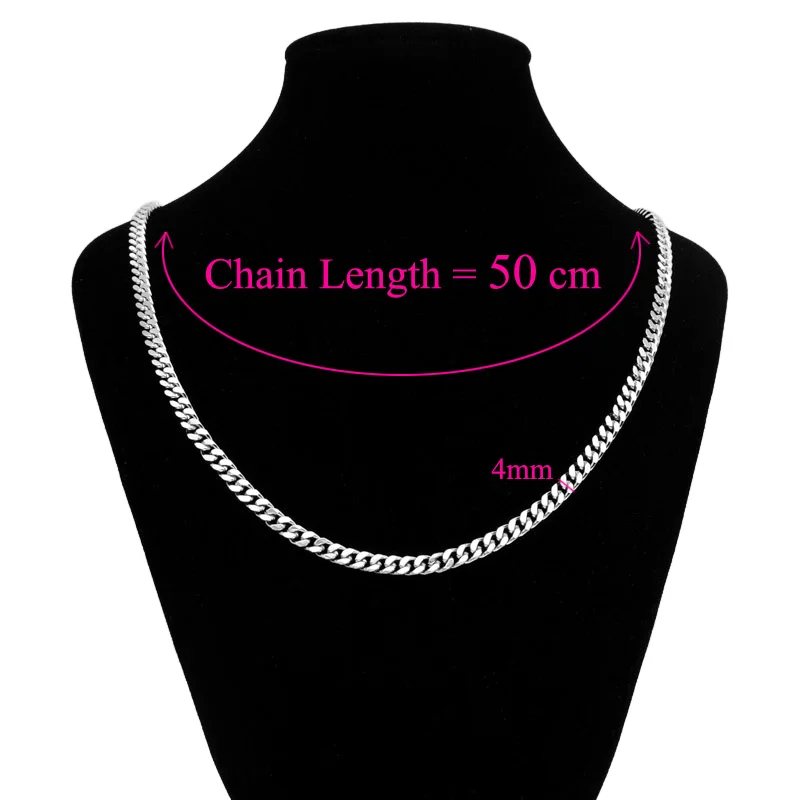 Платиновое покрытие 50 см колье ожерелья для женщин мужчин Neckless Длинная цепочка Ювелирные изделия Cadenas Mujer Colar Feminino Vrouwen Kettingen Erkek Kolye N0609 - Окраска металла: Платиновое покрытие