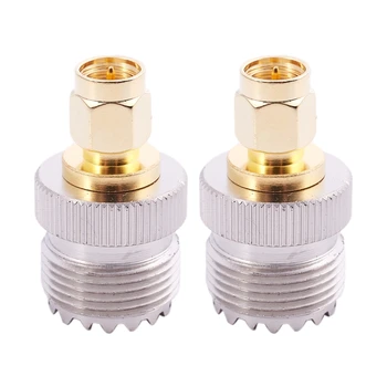 

2x SMA Male to UHF Female SO239 SO-239 Jumper Plug RF Adapter Connect PL-259 Gold