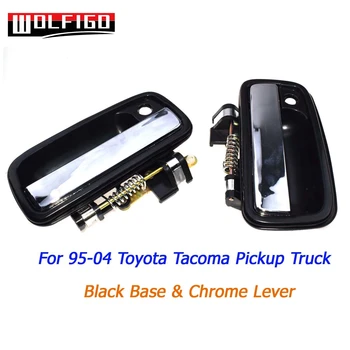 

WOLFIGO New For Toyota Tacoma 95-04 Black Base & Chrome Lever Front Left Right Outside Outer Door Handles 6922035030,6921035030