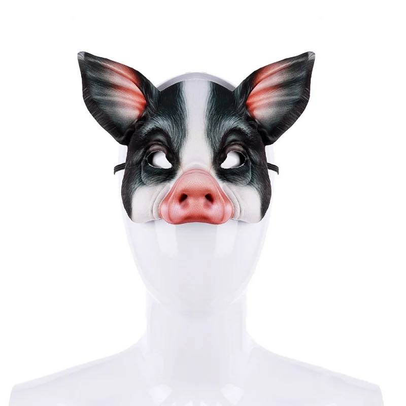 Halloween Simulation Horror Pig Head Upper Half Mask Wear Fancy Cosplay Costume Party Accessory | Дом и сад
