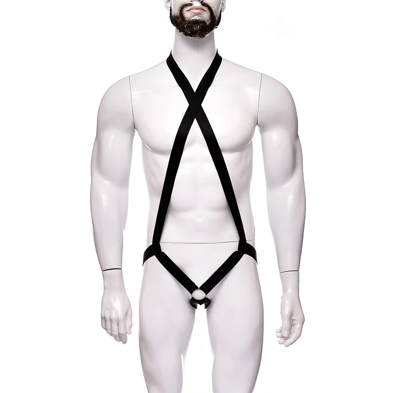 

Men Black Full Body Harness Belt Straps Cosplay Sexy Lingerie Cage Suspenders Bodysuit Clubwear Costume Sexy Lingerie Set