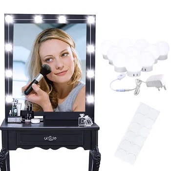 

Led Bulbs Hollywood Mirror Lights Vanity Makeup Bathroom Dressing Desk Table