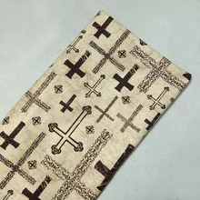 Винтажная хлопковая ткань с различными христианскими крестами, 50x105 см, ткань с крестиком из Библейского Иисуса, Лоскутная Ткань для одежды, платья, домашний декор