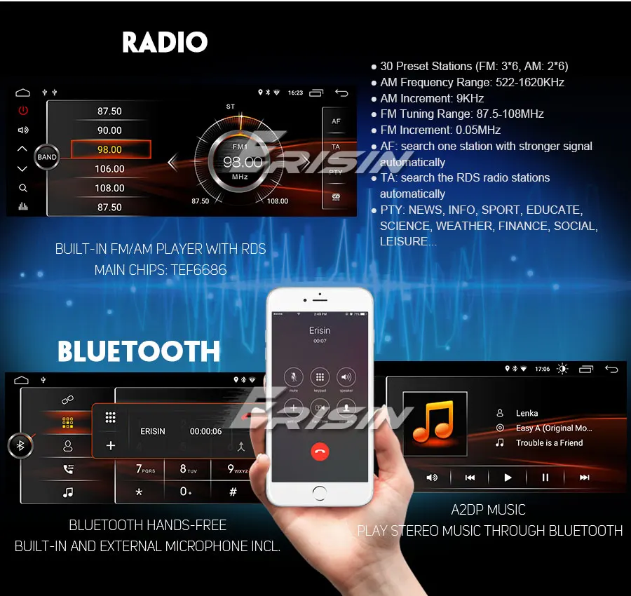 Erisin ES3003B 10,2" Автомобильный мультимедийный плеер Авто Радио Android 9,0 DAB+ DVR OBD gps DSP Carplay для BMW 5er E39 E53 X5 M5