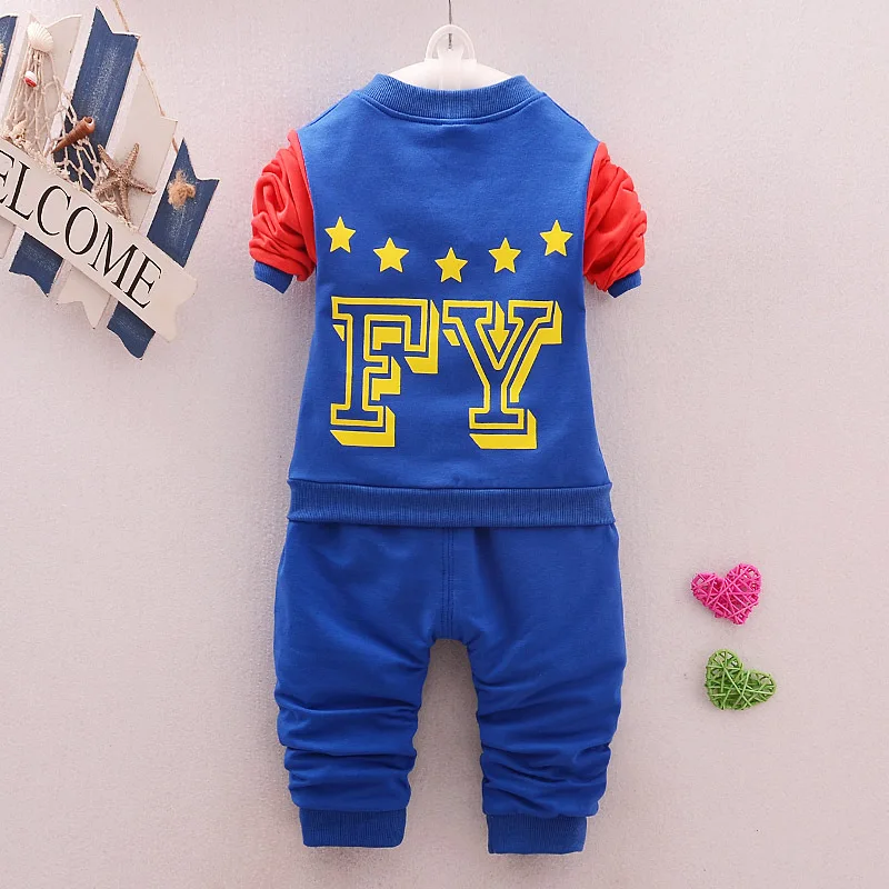 

2017 Childrenswear Spring And Autumn Women's Children Cotton Casual Five-pointed Star Cartoon Set Long Sleeve Two-Piece Pants
