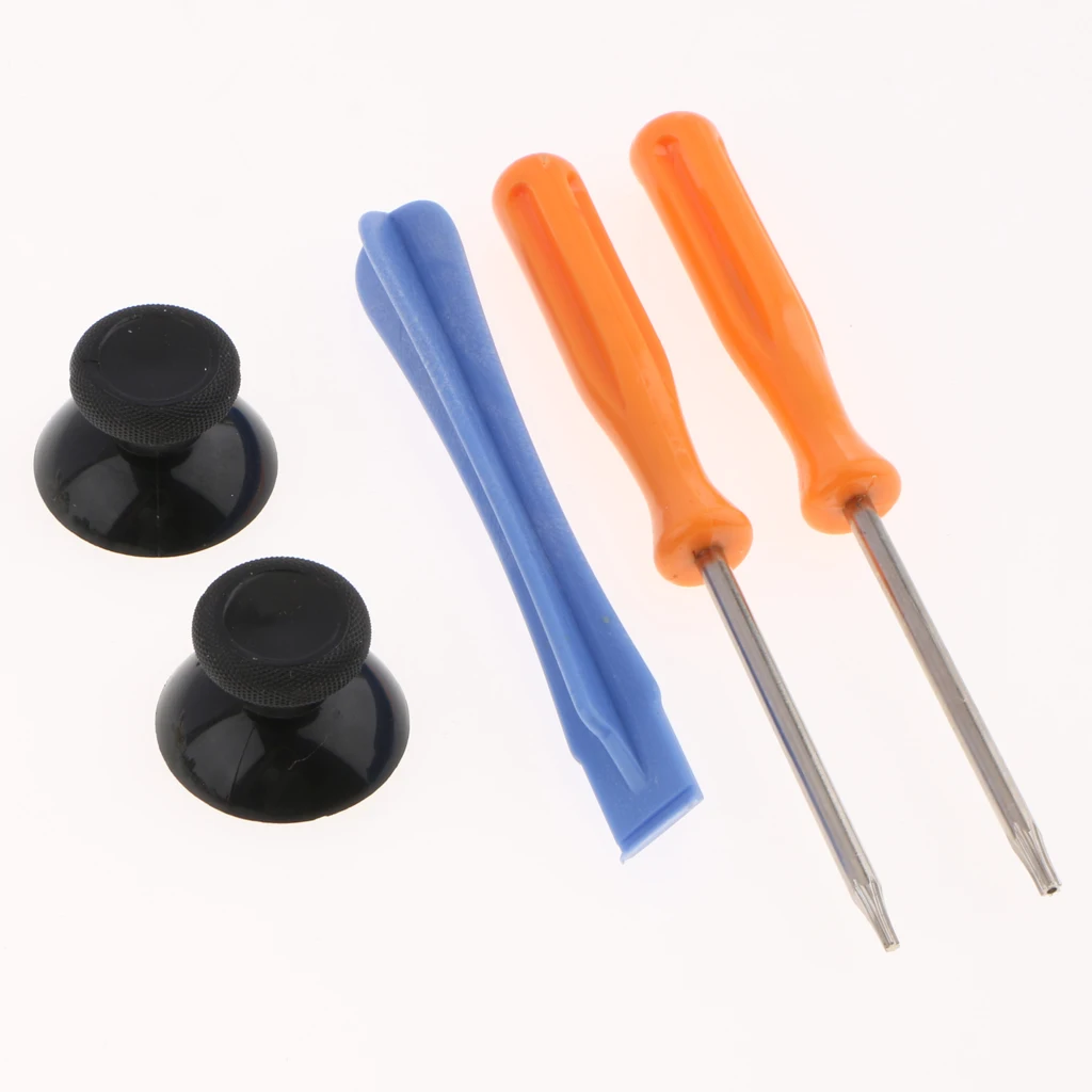All-in-one Accessories Bundle for Microsoft Xbox One Elite Controller Button Parts & T6 T8 Repair Opening Tool Kit, Gold + Blue