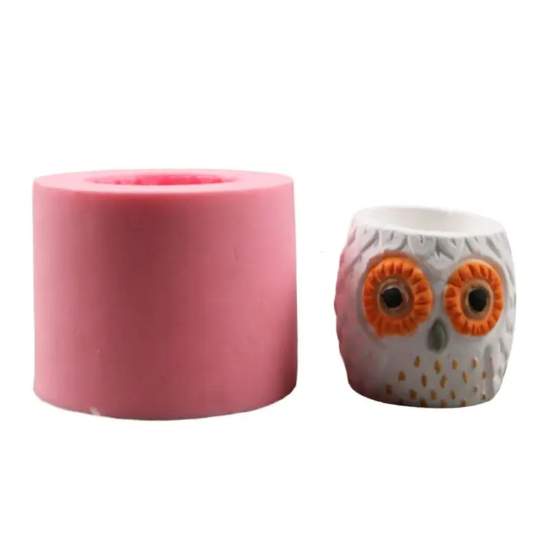 Owl Succulent Plants Flower Pot Silicone Mold Epoxy Resin Cement Candy Soap DIY