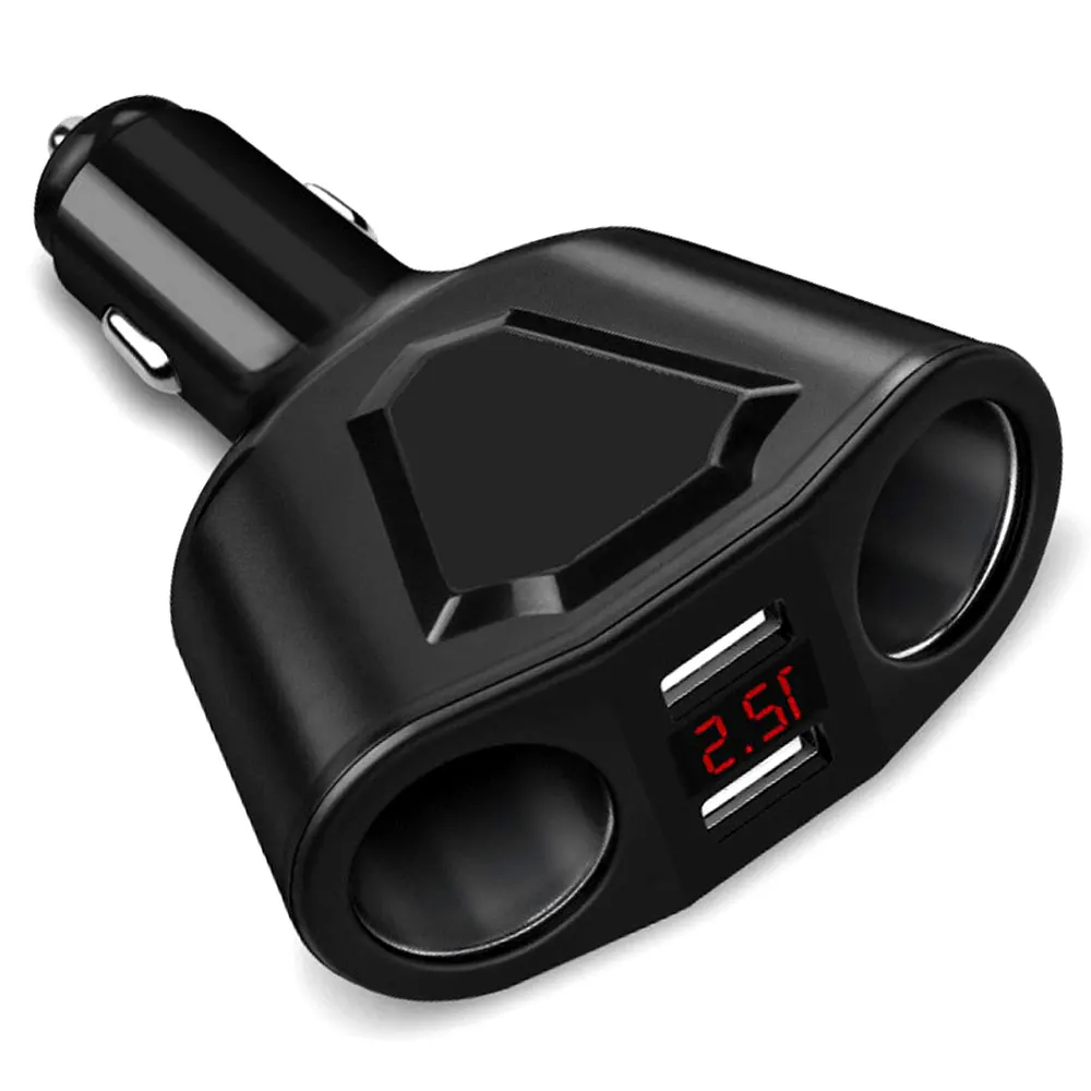 Автомобильное зарядное устройство адаптер для зарядки Портативный USB зарядное устройство планшет интеллектуальная Адаптивная 3.1A(макс.) DC12-24V Универсальный - Название цвета: Black